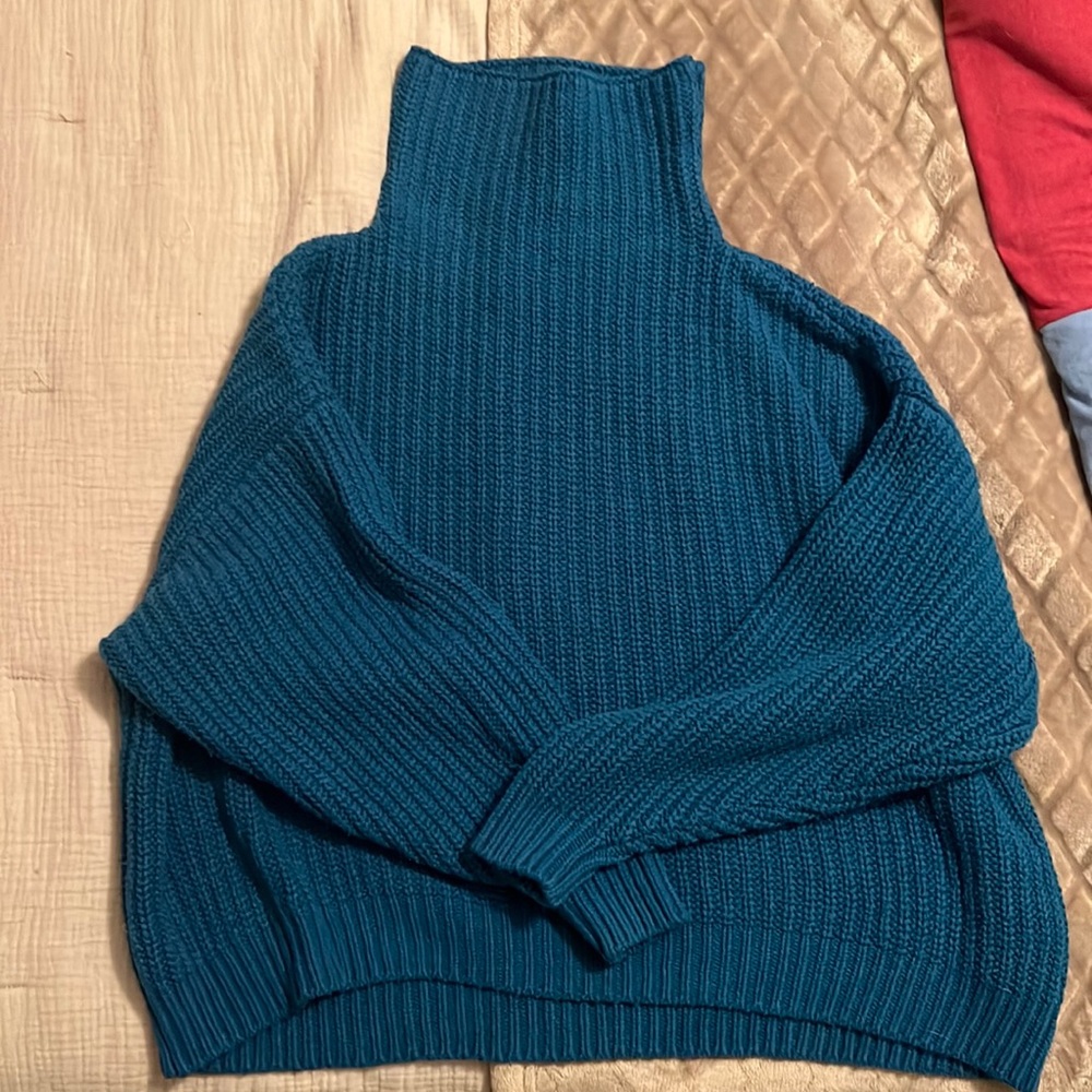 Free People Swim Too Deep Cardigan Sweater size S - Mykonos Blue